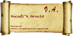Vucsák Arnold névjegykártya